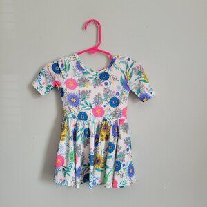 Dot Dot Smile Dress Baby Girl's 6-12mo White Blue Floral Ballerina Twirl NWT